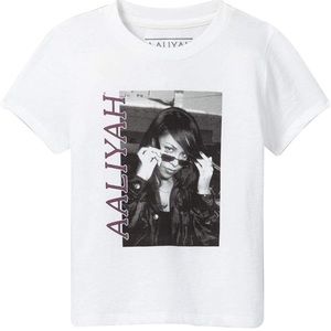 Toddler Girls' Short-Sleeve Aaliyah Graphic T-Shirt (White)